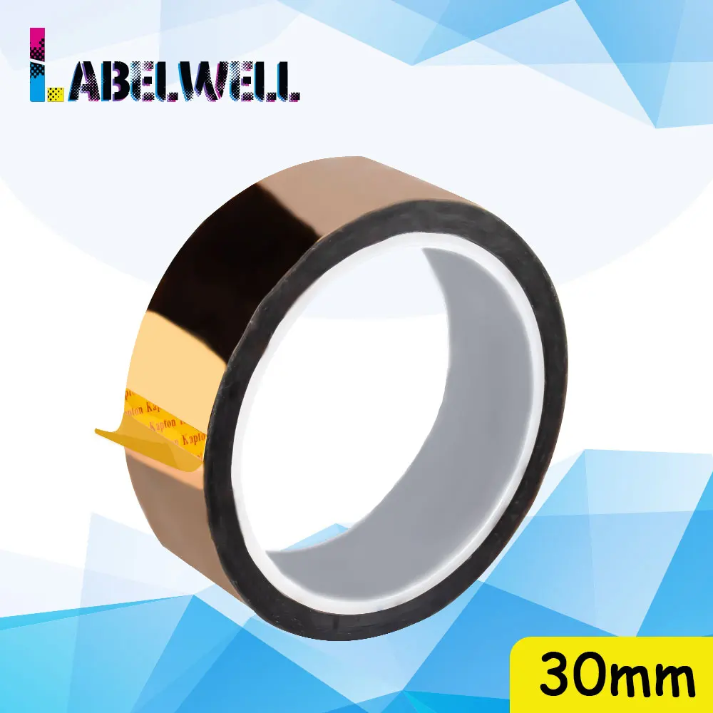 

Labelwell Полиимид клейкая изоляционная Клейкая Лента 3D печатная доска защита 30 мм * 33 м термостойкая Лента BGA
