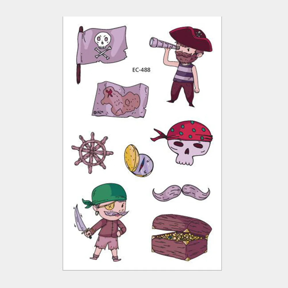 

12 Sheets Halloween Stickers Funny Kid Pirate Body Decor Stickers for Festival Party Gathering (Random Pattern)