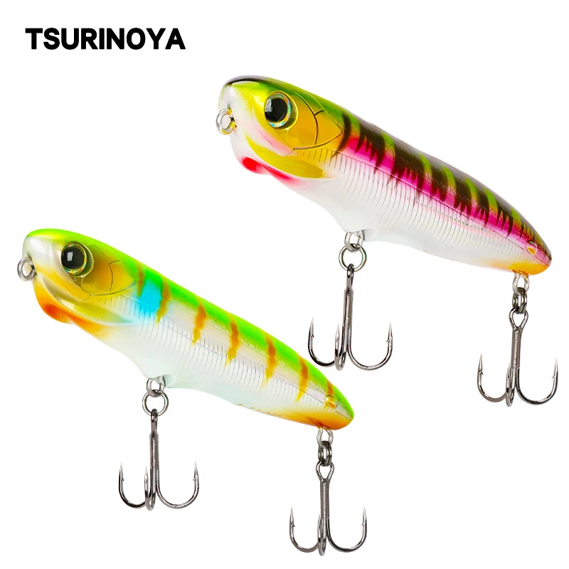 

TSURINOYA Floating Pencil Bait 80mm7.5g Topwater Fishing Lure Long Casting Noisy Wobbler Leurre Peche Isca Artificial Para Pesca