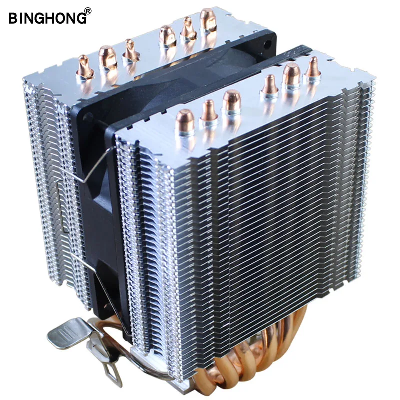 2011 Процессор радиатора 6 медная труба 4Pin PWM Intel LGA 1200 1155 1156 1356 1366 AMD AM4 X79 X99 тихий
