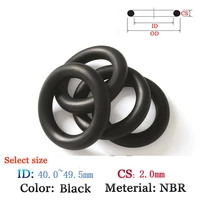 nbr gasket cs 2 0mm id40 0 49 5mm fluoro rubber for oil and waterproof seal film gasket silicone black ring seal plastic o ring