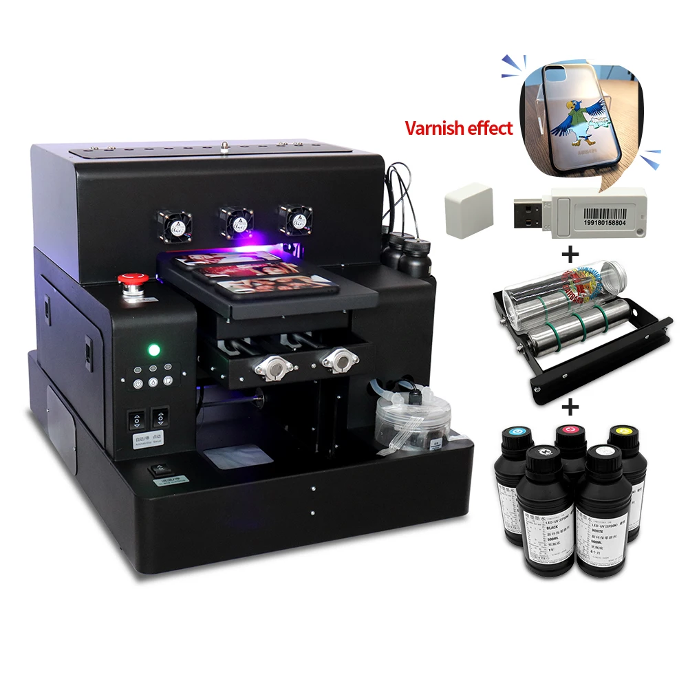 Автоматический планшетный УФ принтер формата A4 с лаком зеркальная печатная