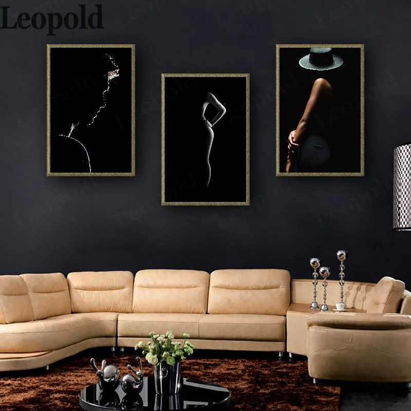 

Paintings for Living Room Wall Abstract Human Body Poster Canvas Black and White Picture Nordic Decoration Home Painting