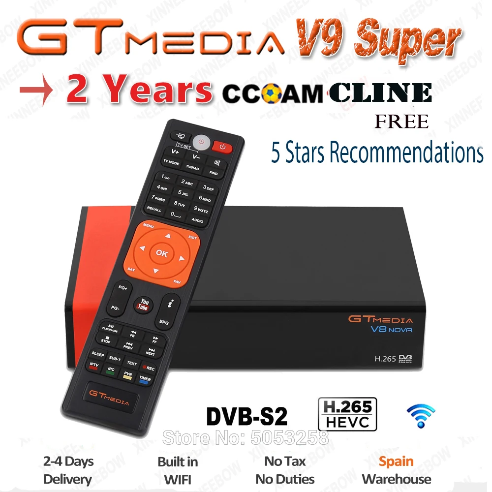 2 года бесплатно Cccam cline Испания Gtmedia v8 nova Freesat v8 рецептор Германия отправка из Испании быстрая