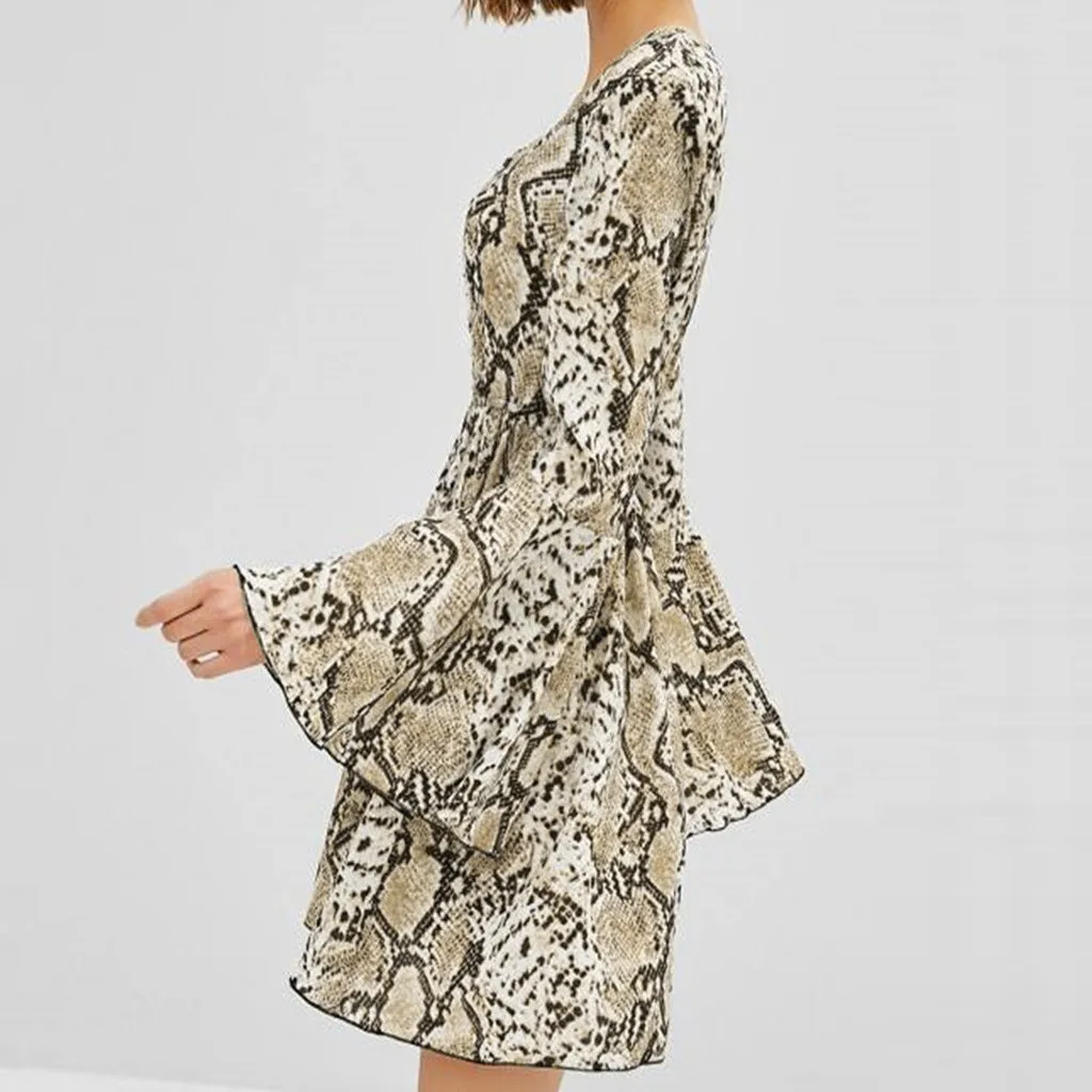 Пляжное платье модное женское мини с v образным вырезом и длинным Расклешенным