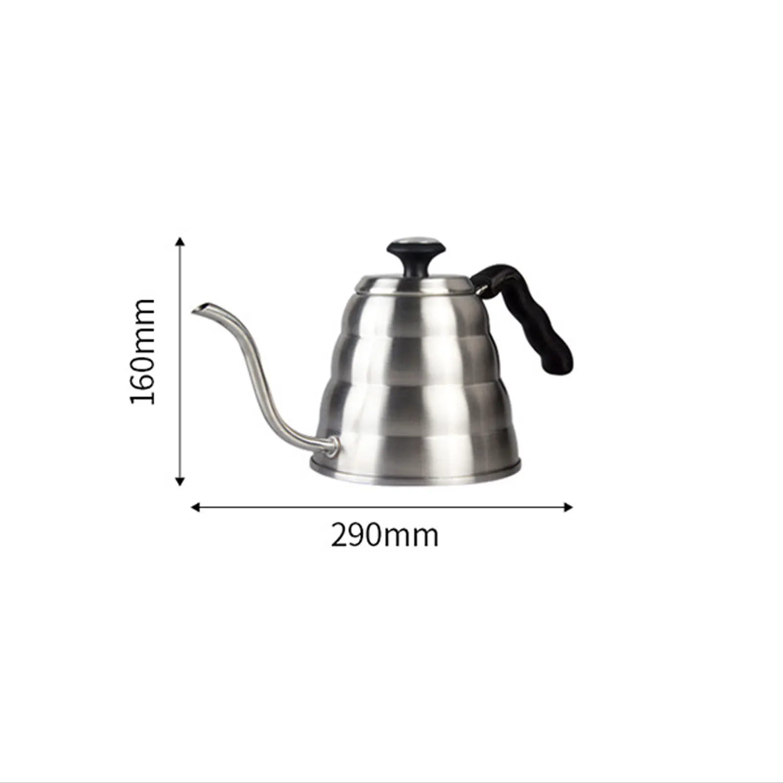 

1.2L Stainless Steel Kettle with Thermometer for Exact Temperature Gooseneck Thin Spout Breathable Vent Kitchen Tool