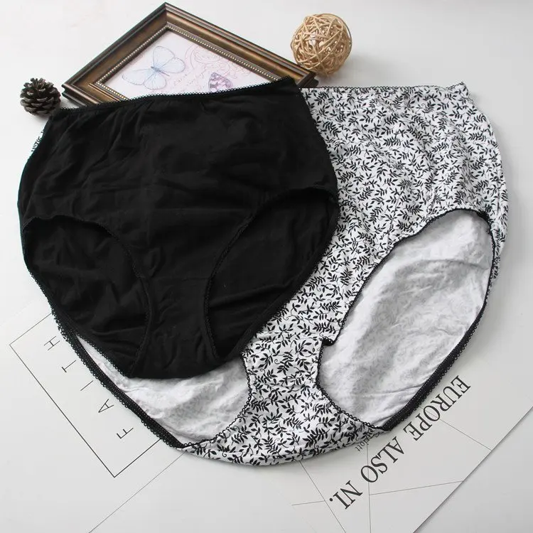 2 шт./упак. размера плюс S-4XL Высокая талия ультра-большой размер женские хлопковые