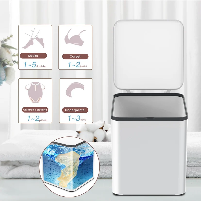 

4L Mini Ultrasonic Washing Machine Portable Blue Light Sterilization Laundry Washer USB Powered Travel Mini Washing Machine