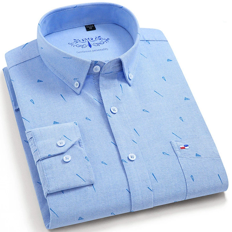 Новые однотонные 100% хлопок Для мужчин рубашки Оксфорд топы в клетку на