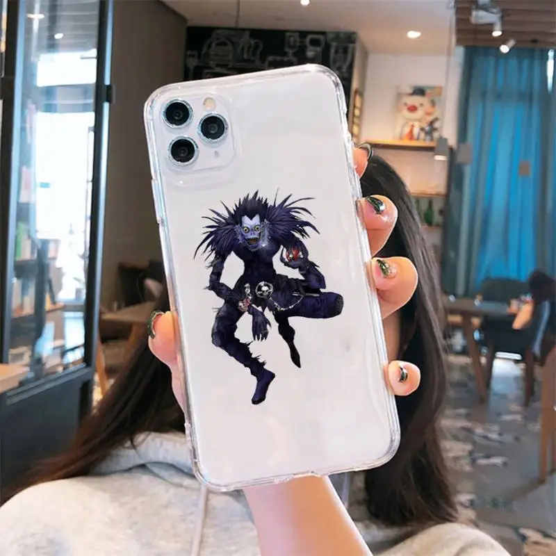 

anime Death Note Phone Case Transparent soft For iphone 5 6 7 8 11 12 s c se plus mini x xs xr pro max cover shell funda