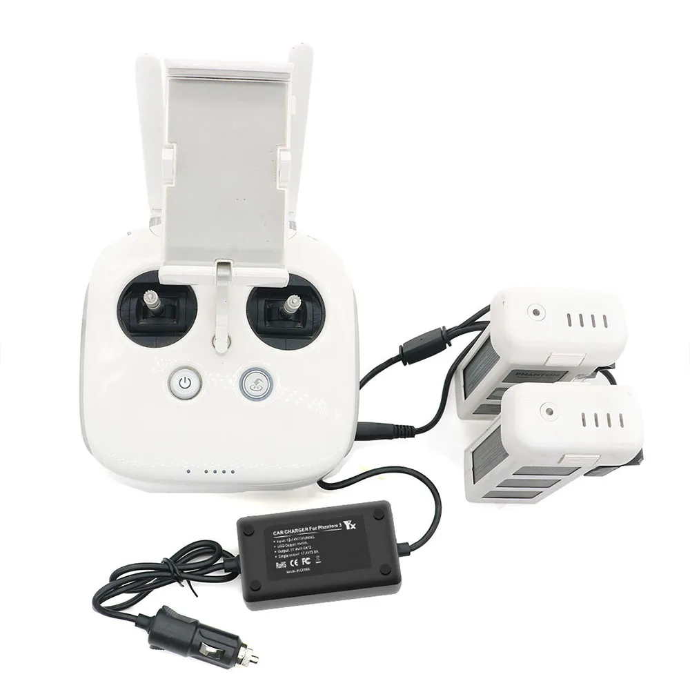 

Car Charger for DJI Phantom 3 Drone Battery Remote Controller Intelligent Charging Outdoor Travel Vehicle Portable Charger