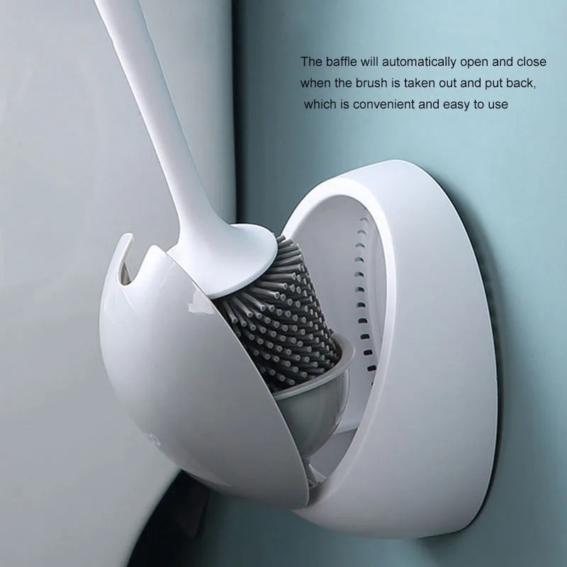 Toilet Brush Without Dead Corners Household Wall-mounted Racks Creative Bathroom Silicone Wash Squat | Обустройство дома
