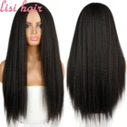 LISI HAIR синтетические парики яки прямые волосы парик для женщин яки прямые афро волосы парик из термостойкого волокна африканский парик