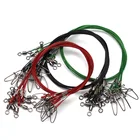 10 шт.лот 50 см рыболовная леска с защитой от укусов 150 фунтов, поводок для приманки, леска для рыболовного крючка, трос, поводок, поворотный, из нержавеющей стали, поворотный Вертлюг