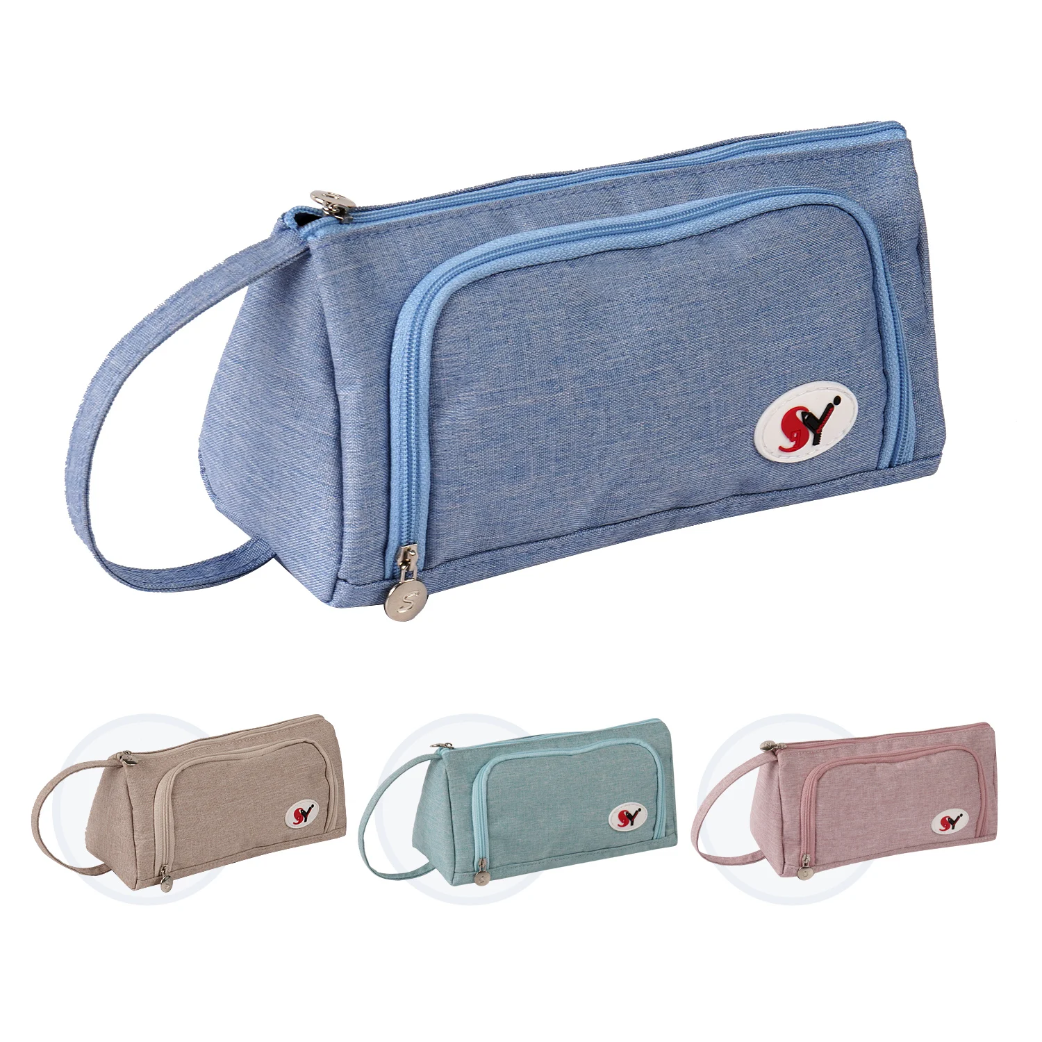 

SY Large Capacity Pencil Case Pure Colour Pencil Bag School Supplies Office Organizer Pencils Pouch Stationery Cosmetic Bag