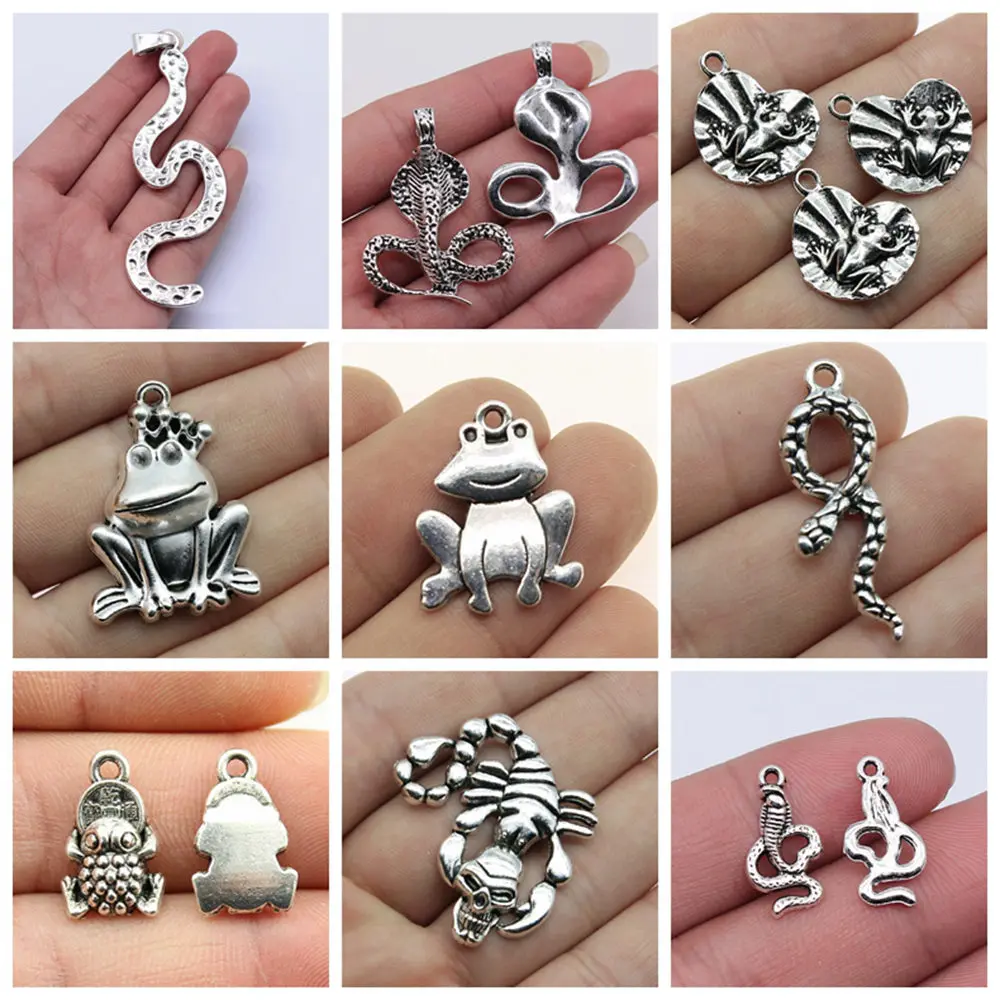 

Фурнитура для ювелирных изделий, подвески в виде лягушки и змеи для браслетов, подвеска