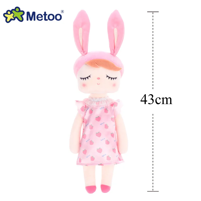 43cm peach skirt Metoo кукла Анджела мягкий Игрушечный Кролик мягкие Животные плюшевые игрушки «кролик» Фруктовые Куклы для детей детская одежда для девочек и мальчиков рождественские подарки на день рождения - Цвет: 43cm peach skirt