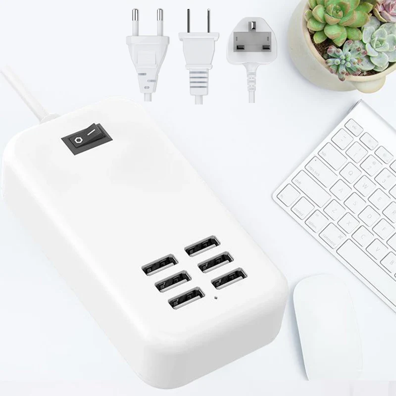 

6 портов QC2.0 быстрый USB зарядное устройство мобильный телефон зарядное устройство для Samsung Huawei LG Iphone адаптер ЕС/США штекер