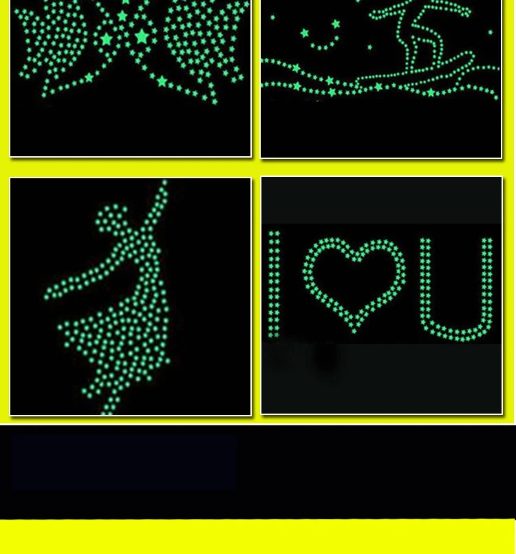 

Luminous Stars and Snowflakes DIY Glow on Dark Walls, with Glowing Fluorescent PVC Home Wall Decoration