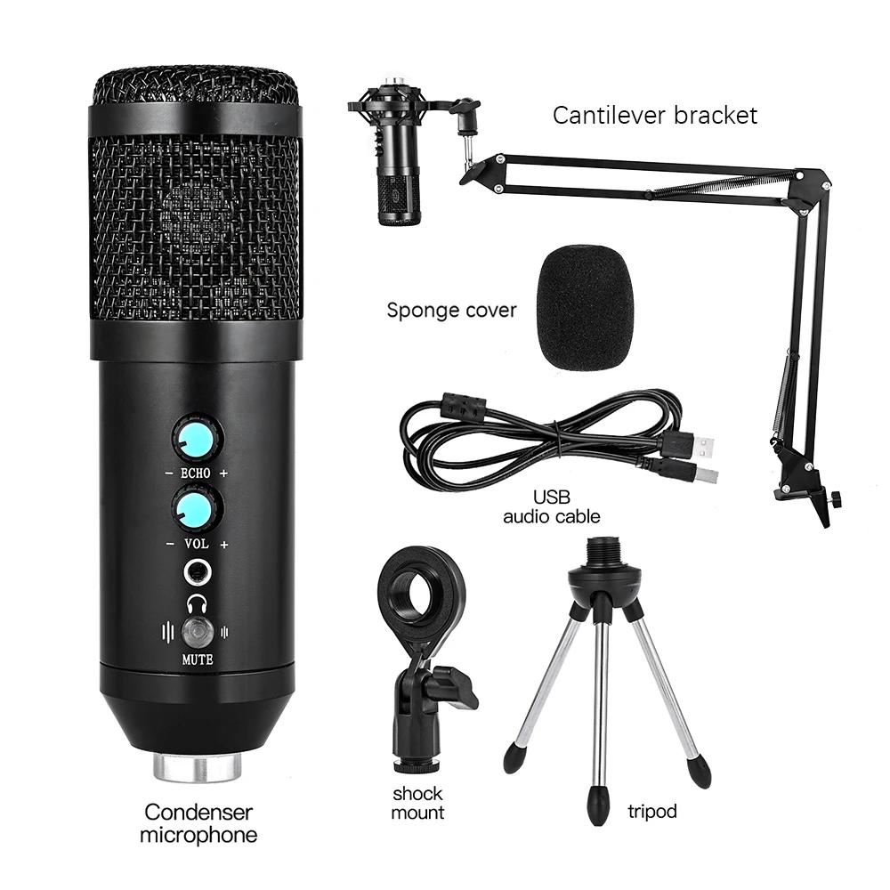 USB микрофон ПК конденсатор DJ Mikrofon Vocals запись Студия для YouTube Tiktok V ideo Skype Чат игры