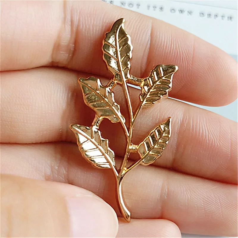 

10pcs 25x42mm Fashion Metal Alloy KC Gold Color Leaf Branches DIY Handmade Accessories For Jewelry Making