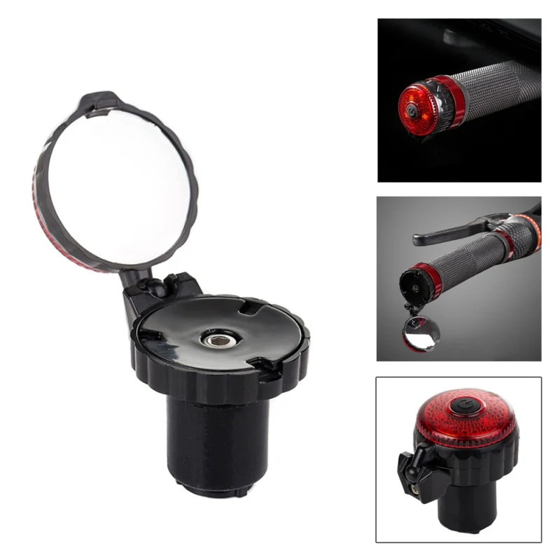 

Bicycle Rear Mirror With Light Bike Handlebar End Mirror MTB Handlebar Side Safety Road Glow Cycling Flexible Rear View Mirror