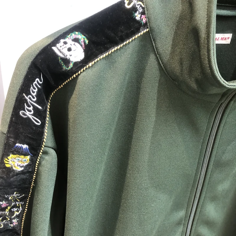 

New 21 Men Rib Sleeve KAPITAL Paisley CRIPS BLOODS Fashion High couple Baseball Coats & Jackets Abstract digital coat Motor K7