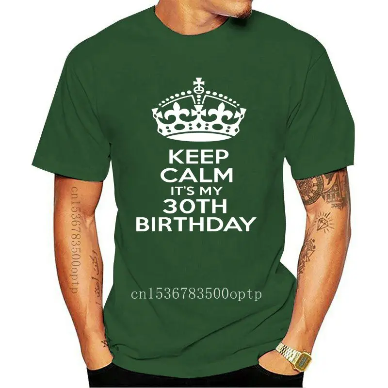 

Футболка мужская с надписью «Keep Calm It's My 30-й день рождения»