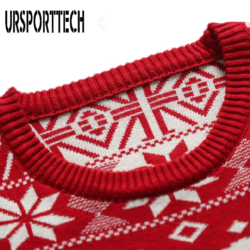 2020 New Mens Christmas Sweater Autumn Winter Pullover Deer Printed Long Sleeve Thicken Warm O-Neck Knitted Sweaters Men | Мужская