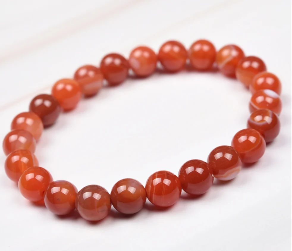 

The best-selling natural A-grade red agate beads string elastic bracelet lovers jewelry friendship yoga bracelet