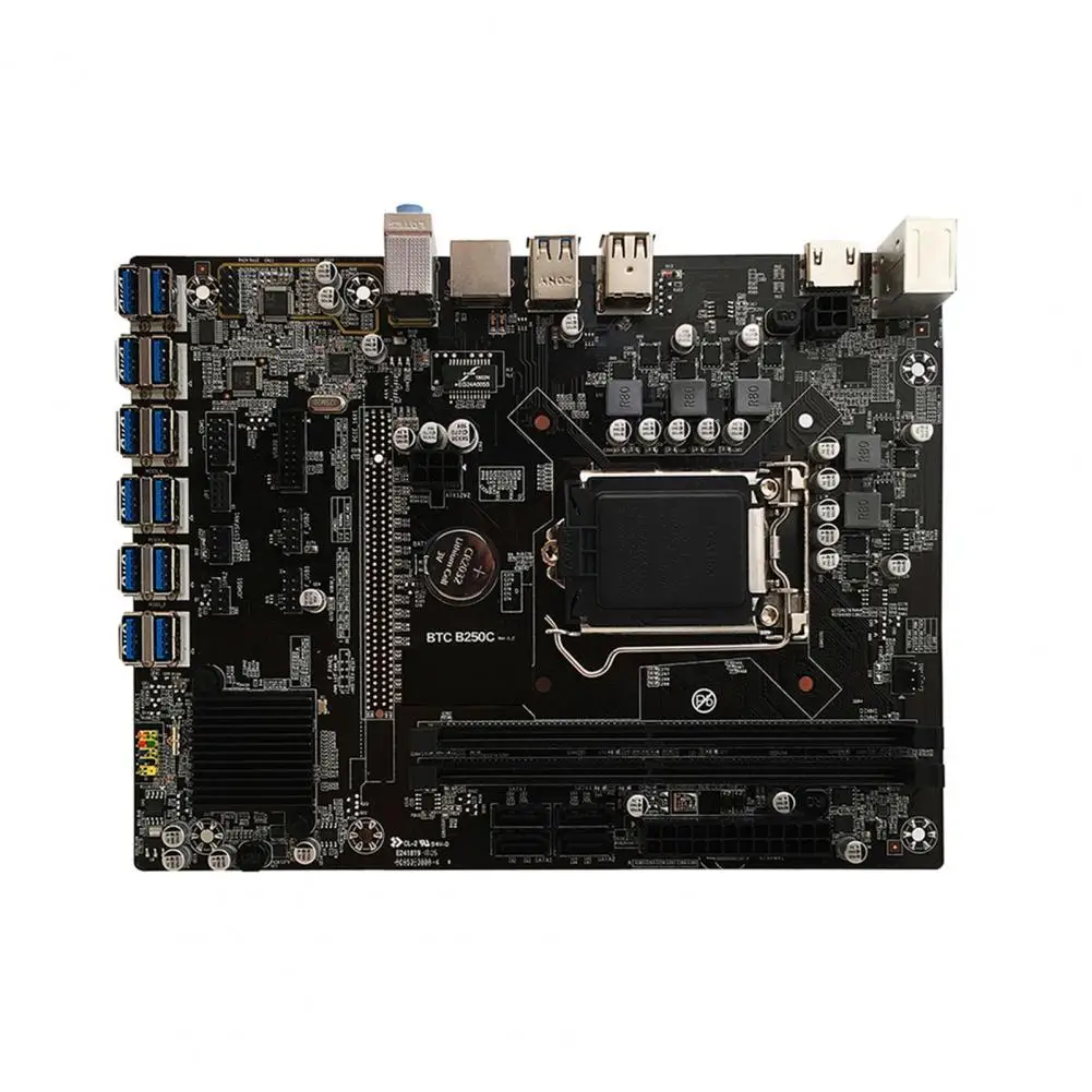 Новая материнская плата для майнинга DDR4 LGA1151 PCB B250C BTC 12P PCIe 1x к USB3.0 экономичная |