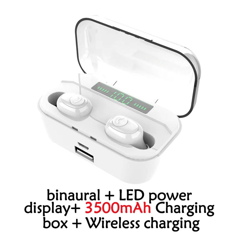 binaural G6s Bluetooth наушники беспроводные наушники IPX7 водонепроницаемый TWS светодиодный дисплей гарнитура стерео спорт HiFi беспроводные наушники для телефонов - Цвет: binaural