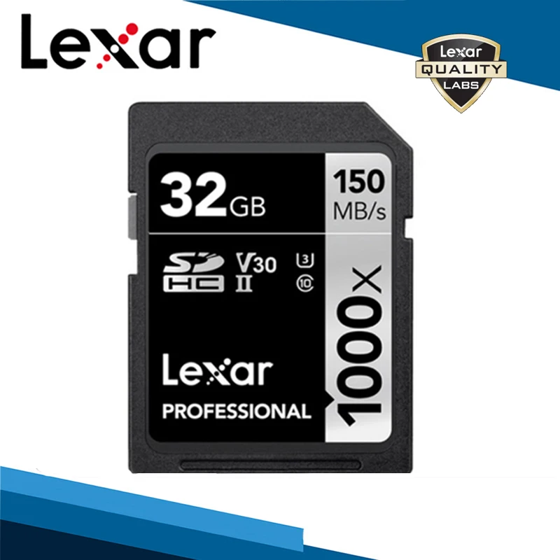 32GB Lexar 1000x150 Мб/с 32 Гб SDHC карта UHS-II U3 класс 10 Флэш-память SD SDXC кардридер для 3D 4K цифровой камеры бренд - Емкость: 32GB