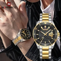 naviforce 2021 new mens watches luxury brand business gold casual quartz wristwatch men stainless steel waterproof classic clock