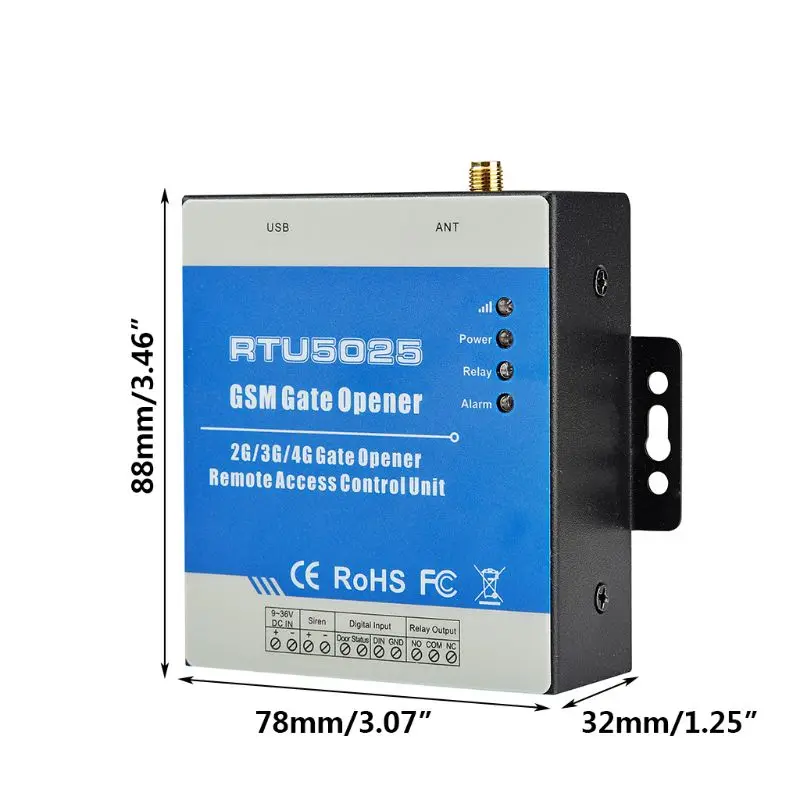 

1Set GSM RTU5025 Wireless Opener Relay Switch Remote Control Access Control Free Phone Call Home Security System 2G/3G