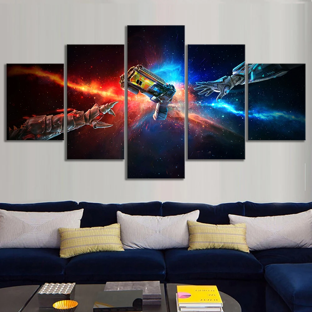 5 панелей аркадный постер виртуальной реальности космическая игра Космический