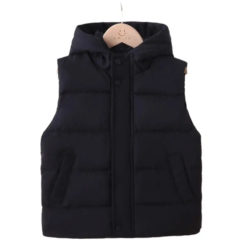 Baby boys waistcoat 2-13T kids long style warm vest baby girls spring cotton-padded hooded children warm jacket teenage snowsuit images - 6