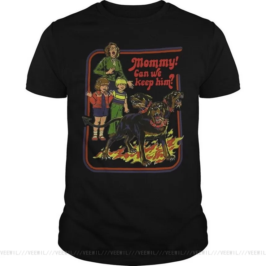 Рубашка с надписью Mommy Can We Keep Go рубашка собакой Cerberus размеры от S до 5XL футболка