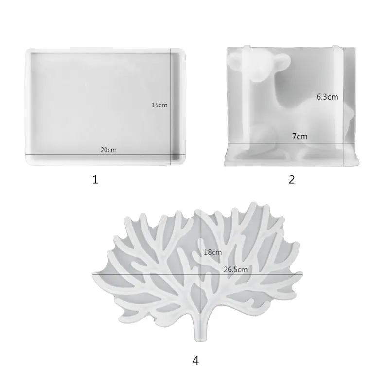 

Crystal Epoxy Resin Mold Big Antler Tree Tray Casting Silicone Mould DIY F3MD