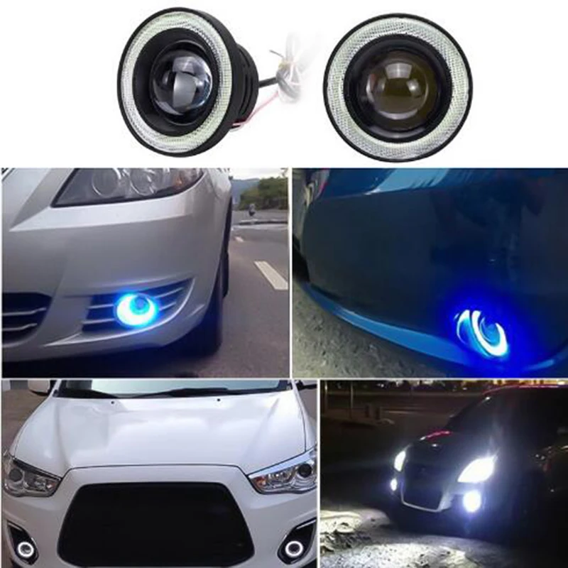 

CBS ABTO 3.5" inch LED Fog Light Projector Driving Lamp COB Angel Eyes Halo Ring 89mm Daytime Running Light DRL for BMW X1 X3 X4