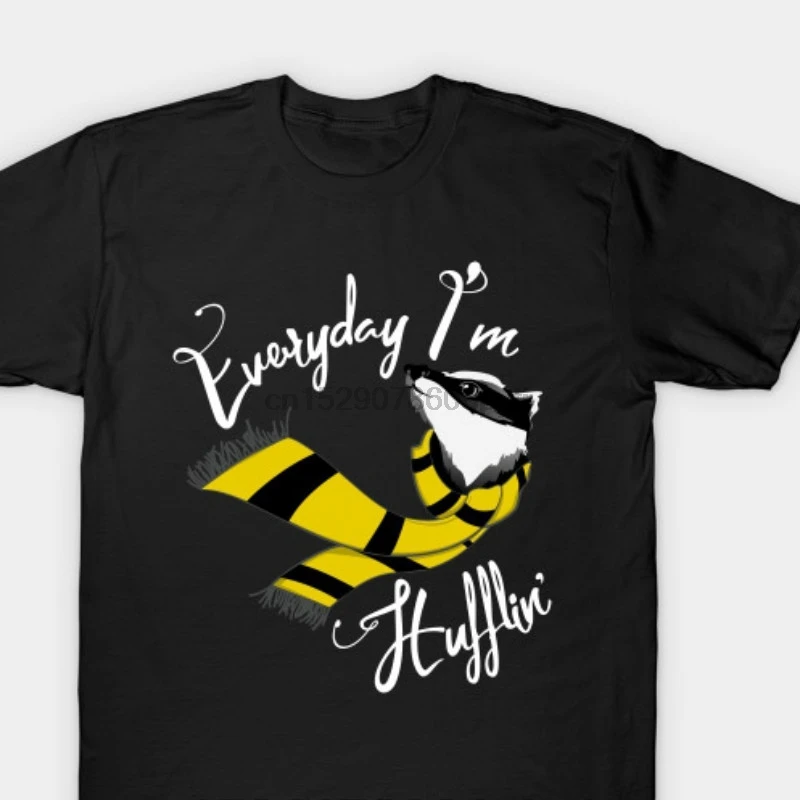 100% хлопковая Повседневная принтованная футболка с круглым вырезом Мужская Im Hufflin