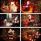 Фоны для фотосъемки детей с изображением рождественской елки Avezano, зима, Санта-Клаус, подарок, камин, Фотостудия