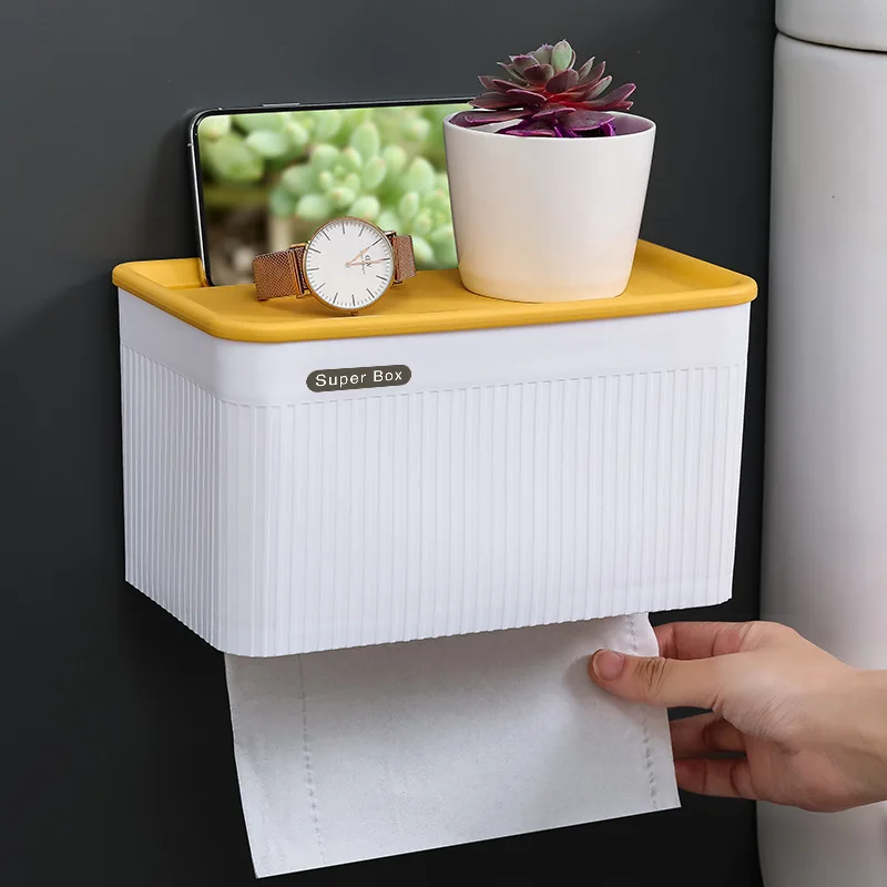 

Toilet Tissue Box Waterproof Punch-Free Toilet Paper Toilet Hand Carton Toilet Paper Rack Creative Toilet Paper Box