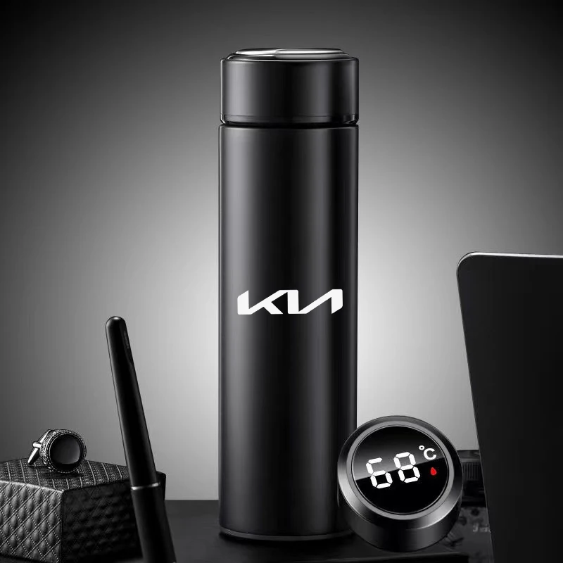 

For KIA K2 RIO X LINE K3 K5 KX5 Led Digital Temperature Display Stainless Steel Insulation Mugs Intelligent Thermo Cups