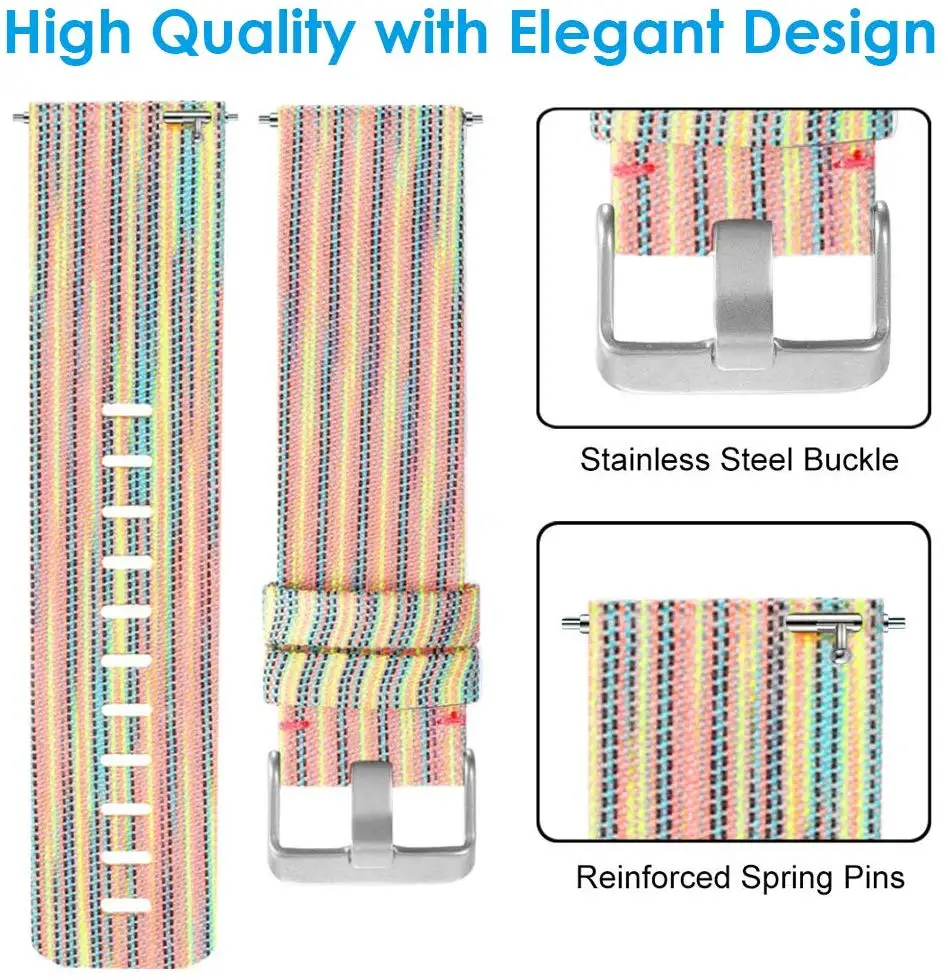 for Fitbit Versa/Versa 2 Versa Lite Edition Bands Small Large Woven Fabric Accessories Strap Wristband Replacement Women Men | Электроника