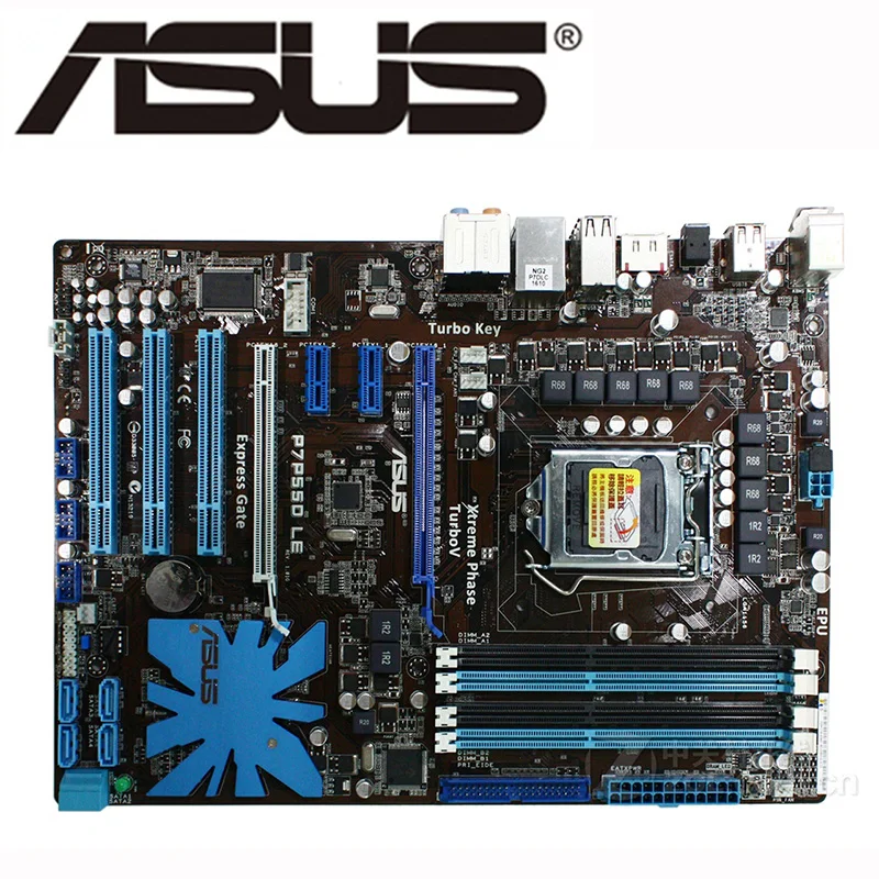 LGA 1156 For Intel P55 ASUS P7P55D LE Motherboard Socket ATX PCI-E X16 SATA2 DDR3 16GB Desktop Mainboard P7P55D-LE USB 2.0 Used |