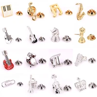 high quality brass music equipment modeling fashion male and female brooch stand drum violin piano saxophone brooch