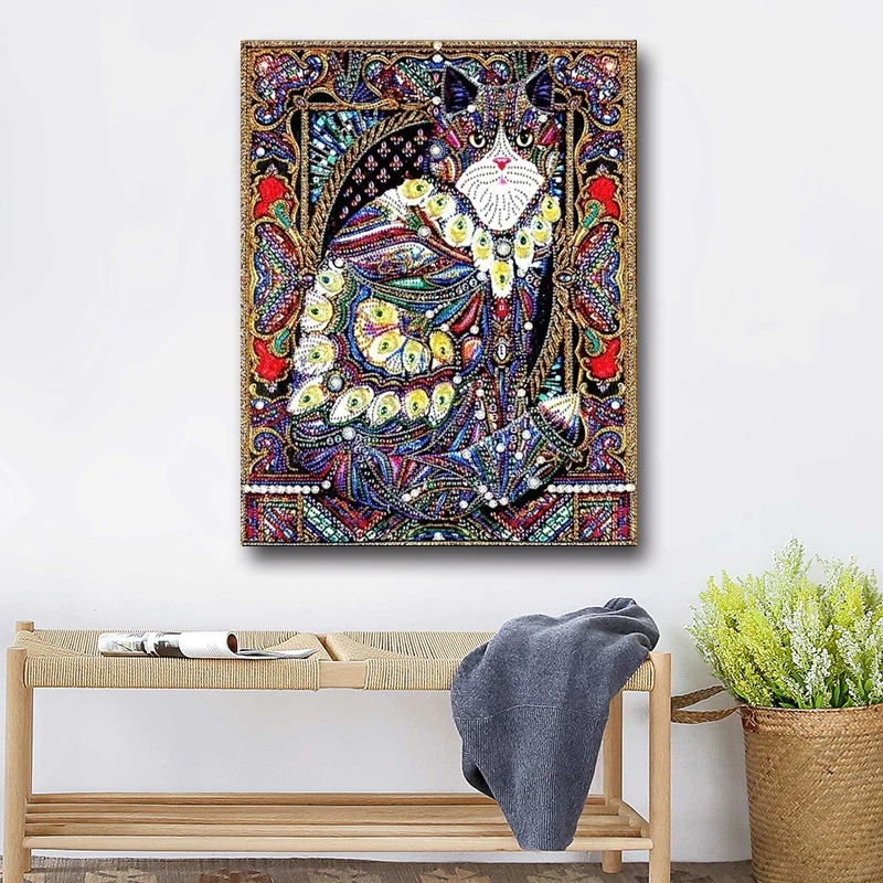 Nabi, алмазная картина особой формы, кот, животное, сделай сам, алмазная вышивка, домашний декор, частичная круглая дрель, Алмазная мозаика 40x50 см