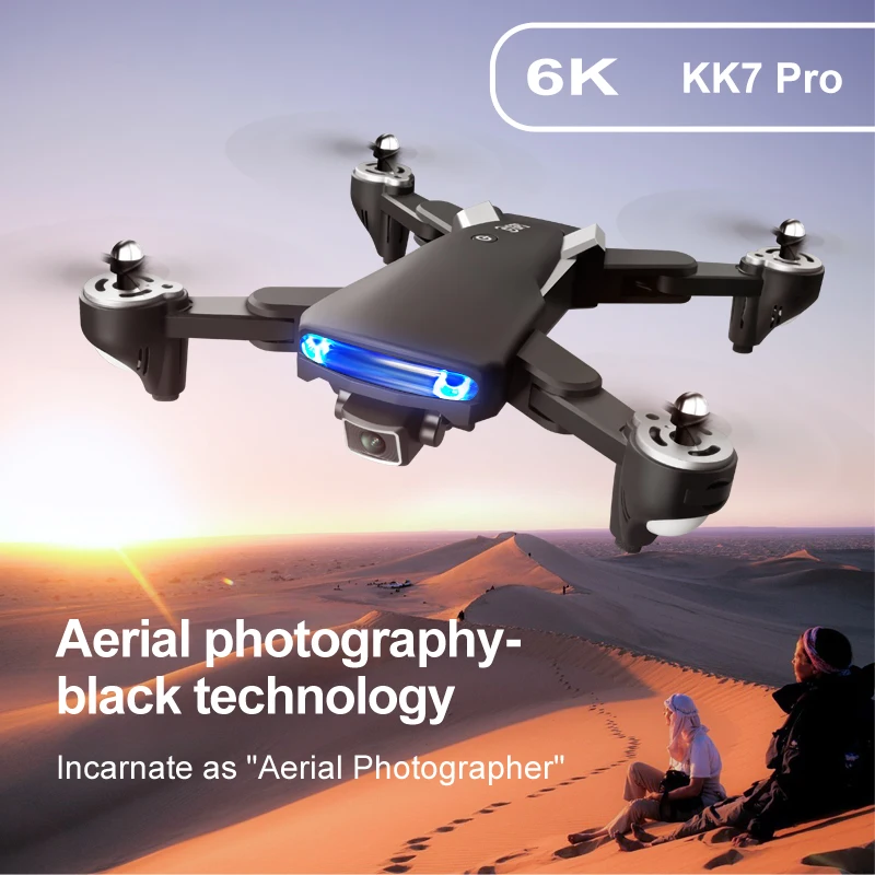 KK7 pro Camera Drone 4K GPS 5G WiFi Long Flight Distance Altitude Hold Foldable RC Quadcopter Dron 6K Professional