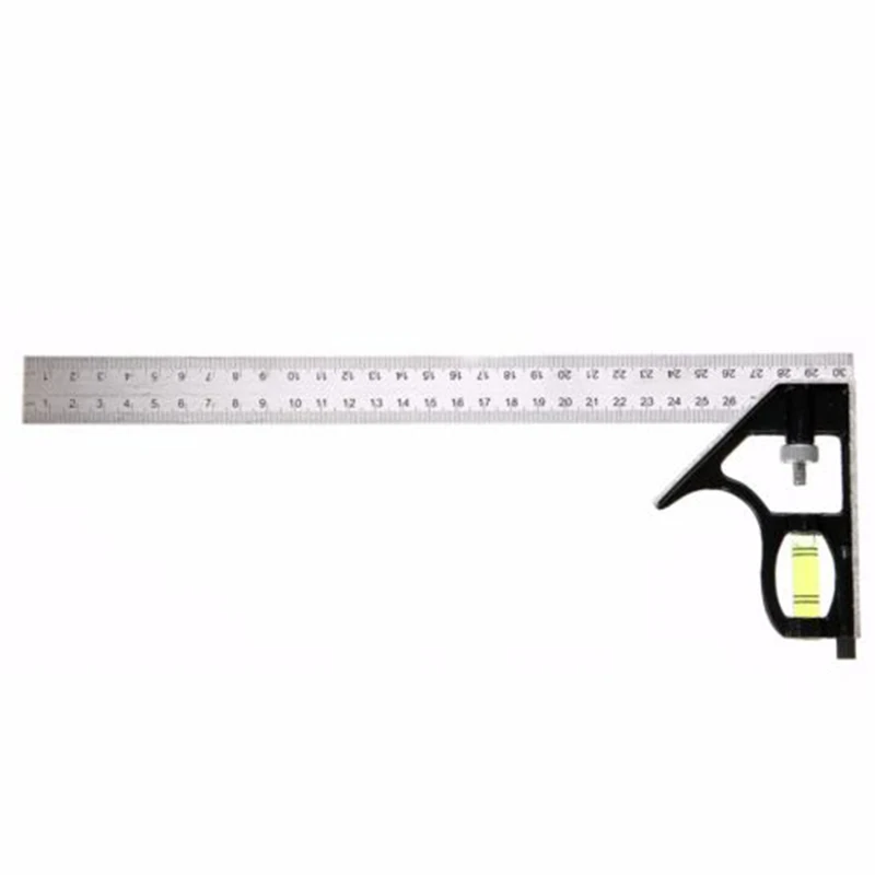 

90° 300mm Combination Angle Ruler Square Metric Adjustable Ruler Level Gauge Tool Multifunctional Angle Ruler Measuring Tools